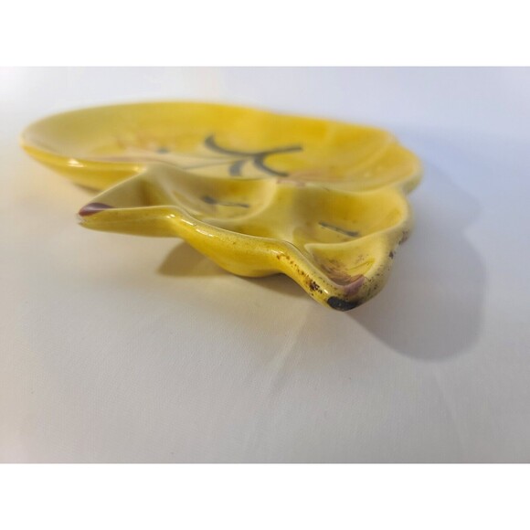 Los Angeles Potteries California Hand Painted Yellow Cat Dish 83-C-7.25”x6” - Picture 4 of 5